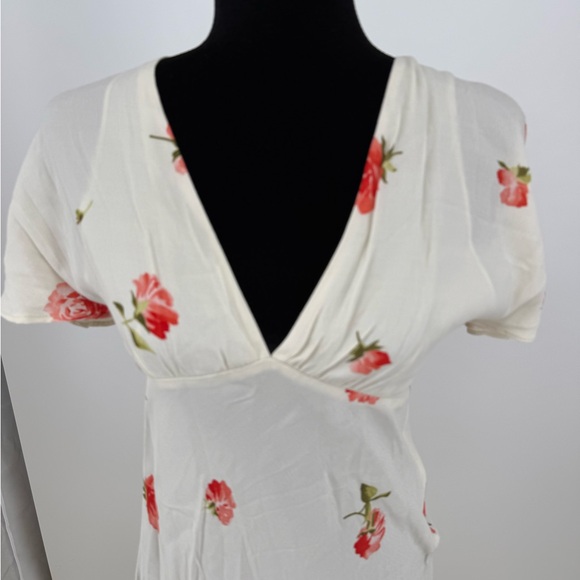 Zara Cream Floral Maxi Dress - Picture 3 of 9